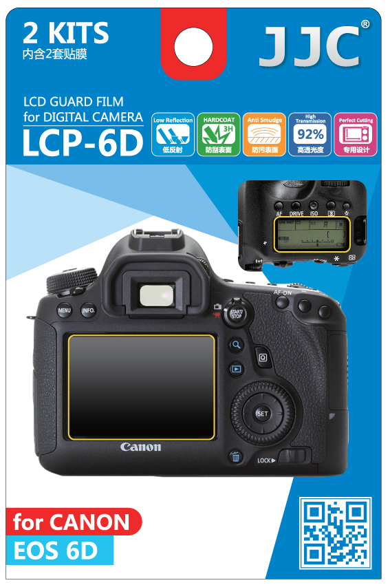 JJC LCP-6D Screen Protector for Canon 6D (Pack of 2)