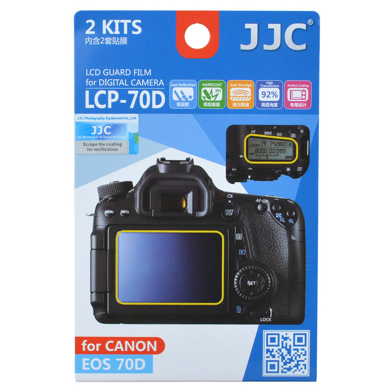 JJC LCP-70D Screen Protector for Canon 70D (Pack of 2)